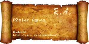 Rösler Ágnes névjegykártya